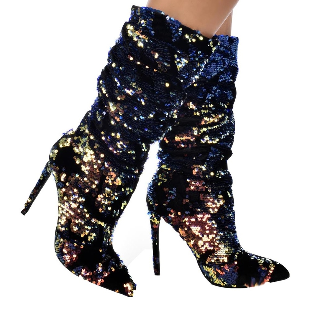 Liliana Xaya-19C Sequins Embellished Booties